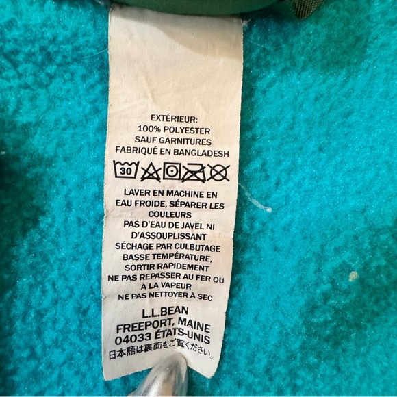 LL Bean Teal Fleece Full Zip Jacket. Size Kids 4. - Picture 7 of 17